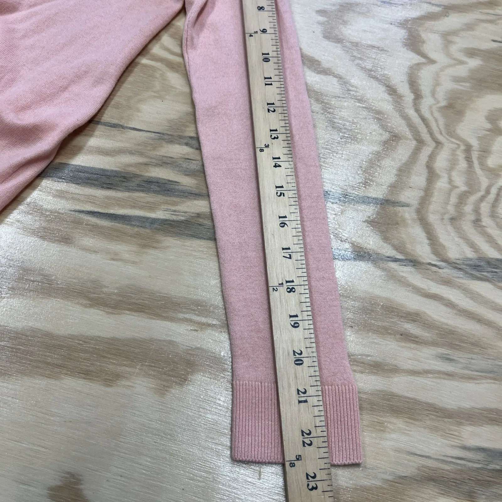 Garnet Hill Cashmere Tie-front Wrap Cardigan Peach Size XS Parisian Capsule - Image 14