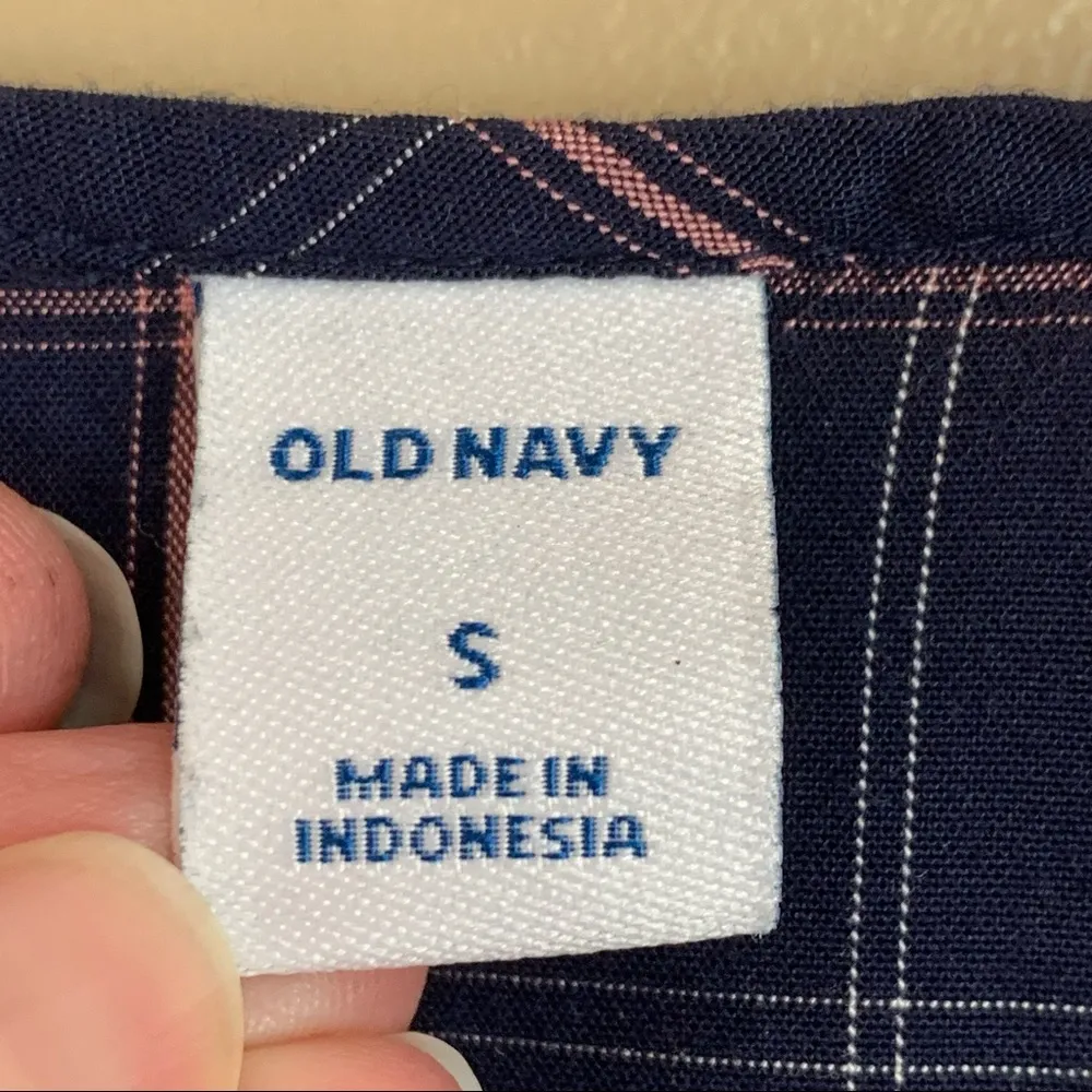 OLD NAVY Plaid Short Sleeve Midi Dress Small - Image 4