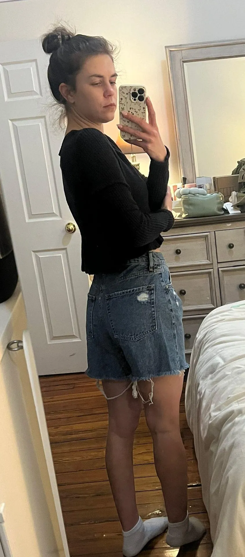 High Rise Relaxed Jean Shorts - Image 3