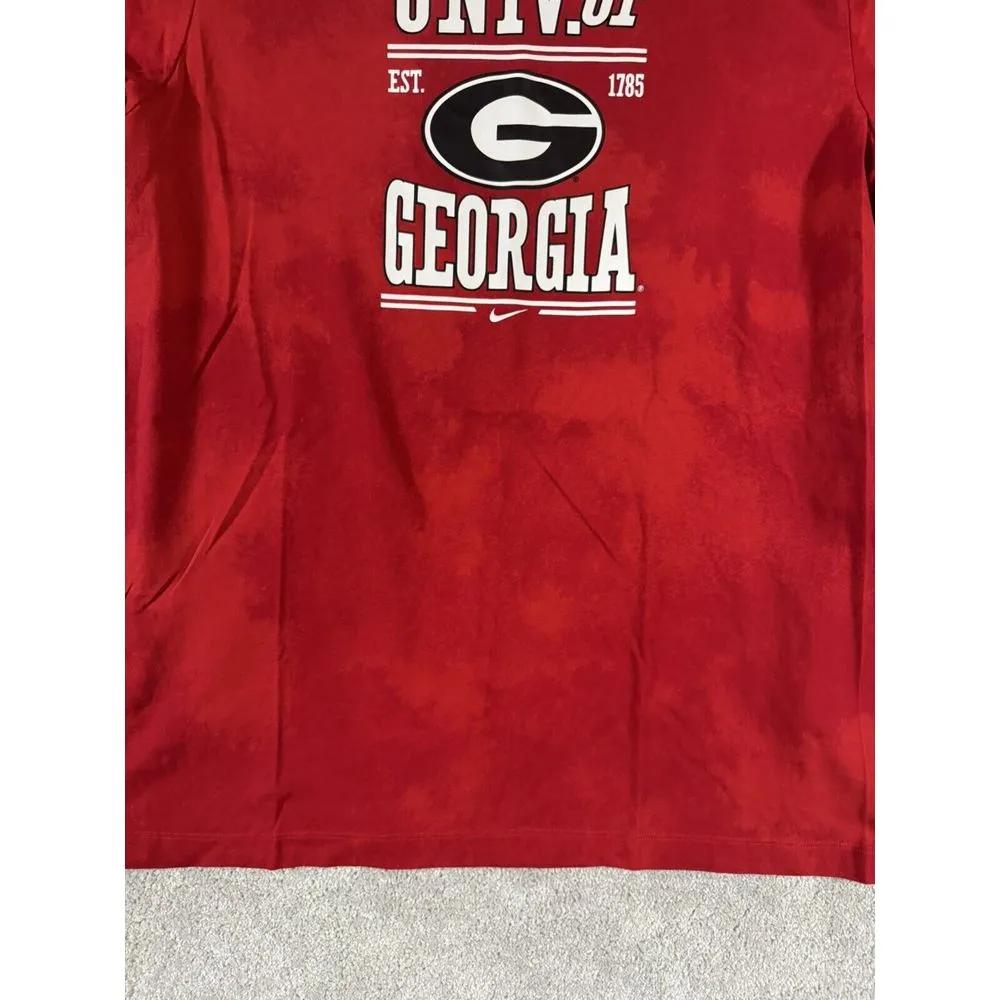 Georgia Bulldogs G Logo Nike THE‎ NIKE TEE T-Shirt Women's XL Red Tie dye Nwot - Image 3