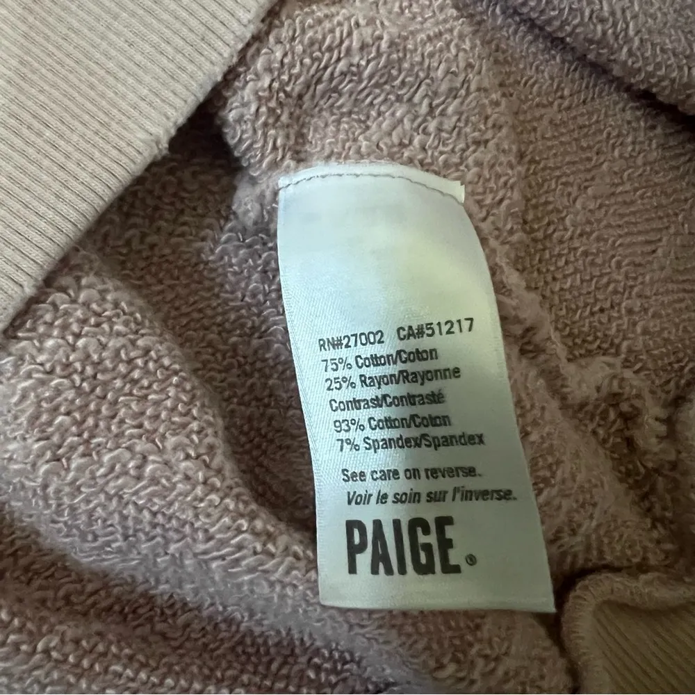 PAGE Size S distressed palm spring graphic pale pink sweatshirt - Image 8