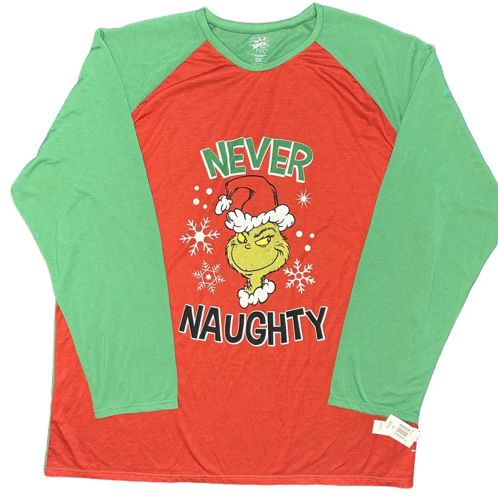 The Grinch mischievous playful festive funny oversized cozy sleep shirt NWT 3X - Image 1