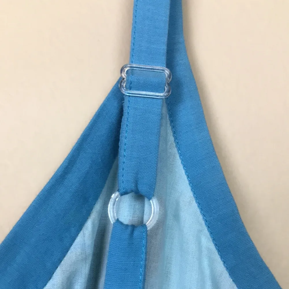 NWT Chaudry Women’s Boho Paisley Print Smocked Faux Wrap Tiered Tank Midi Dress Blue - Image 7