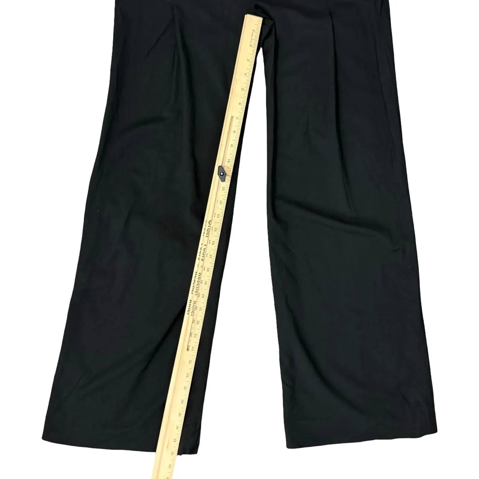 Elisabetta Franchi Black Pleated Wide Leg Pants Wool Blend Trousers sz 40 / 10 - Image 6