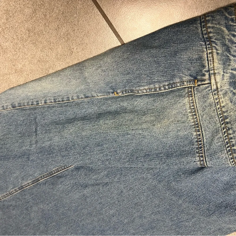 Y2K NY Jeans Long Maxi Denim Blue Straight Skirt Front Slit 16 - Image 7