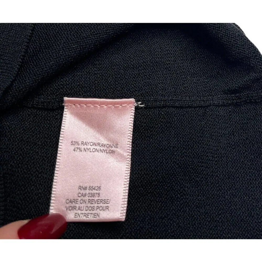 NEW Womens Pink Poodle Solid Black Knit Tank Top with Loopy Fringe Trim Size S - Image 5