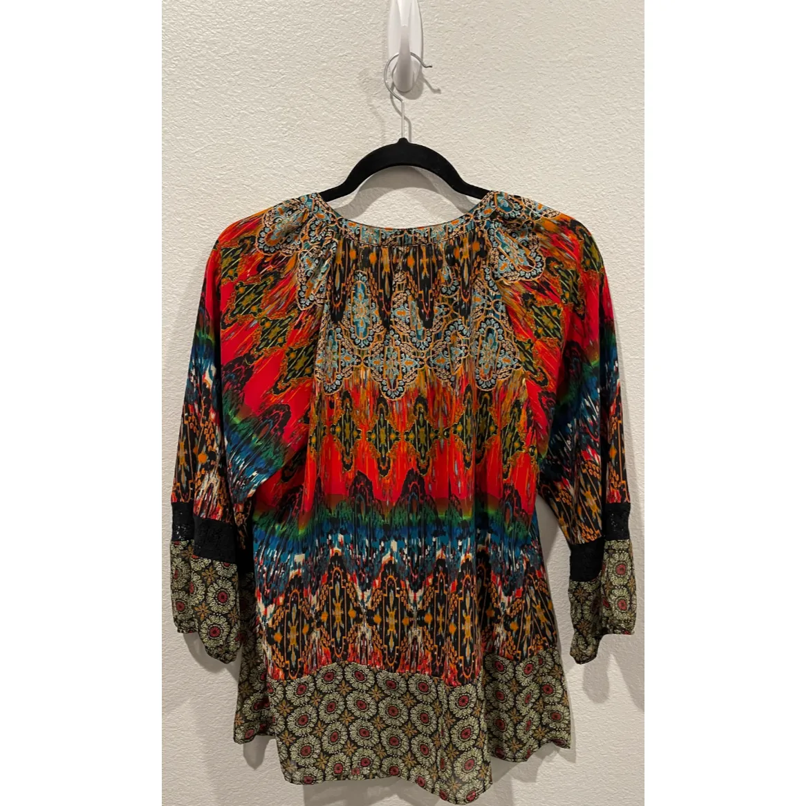 Anthropologie FIG AND FLOWER Multicolor Lace Blouse - Image 5