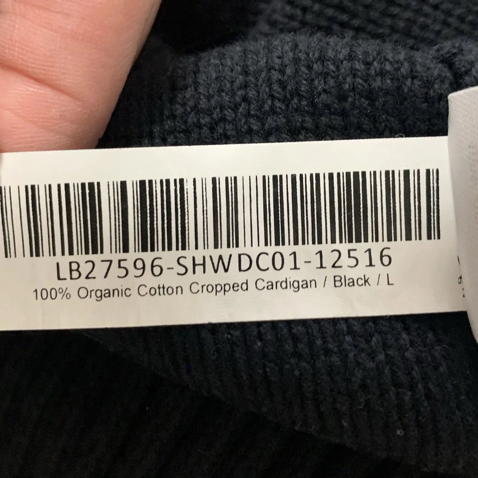 Quince 100% Organic Cotton Cropped Cardigan Black Sz L Sweater Big Buttons - Image 7