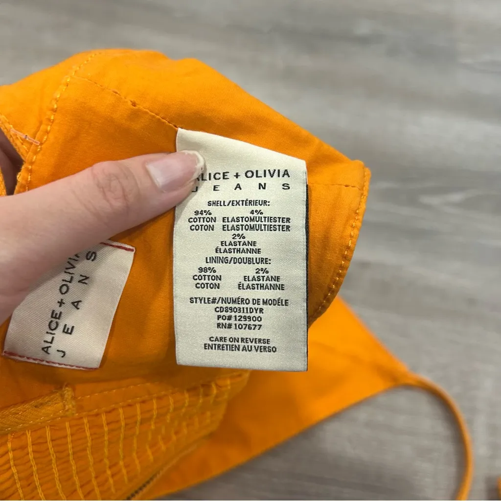 NEW Alice + Olivia Carli Denim Orange Tangerine Crop Top Size 2 - Image 6