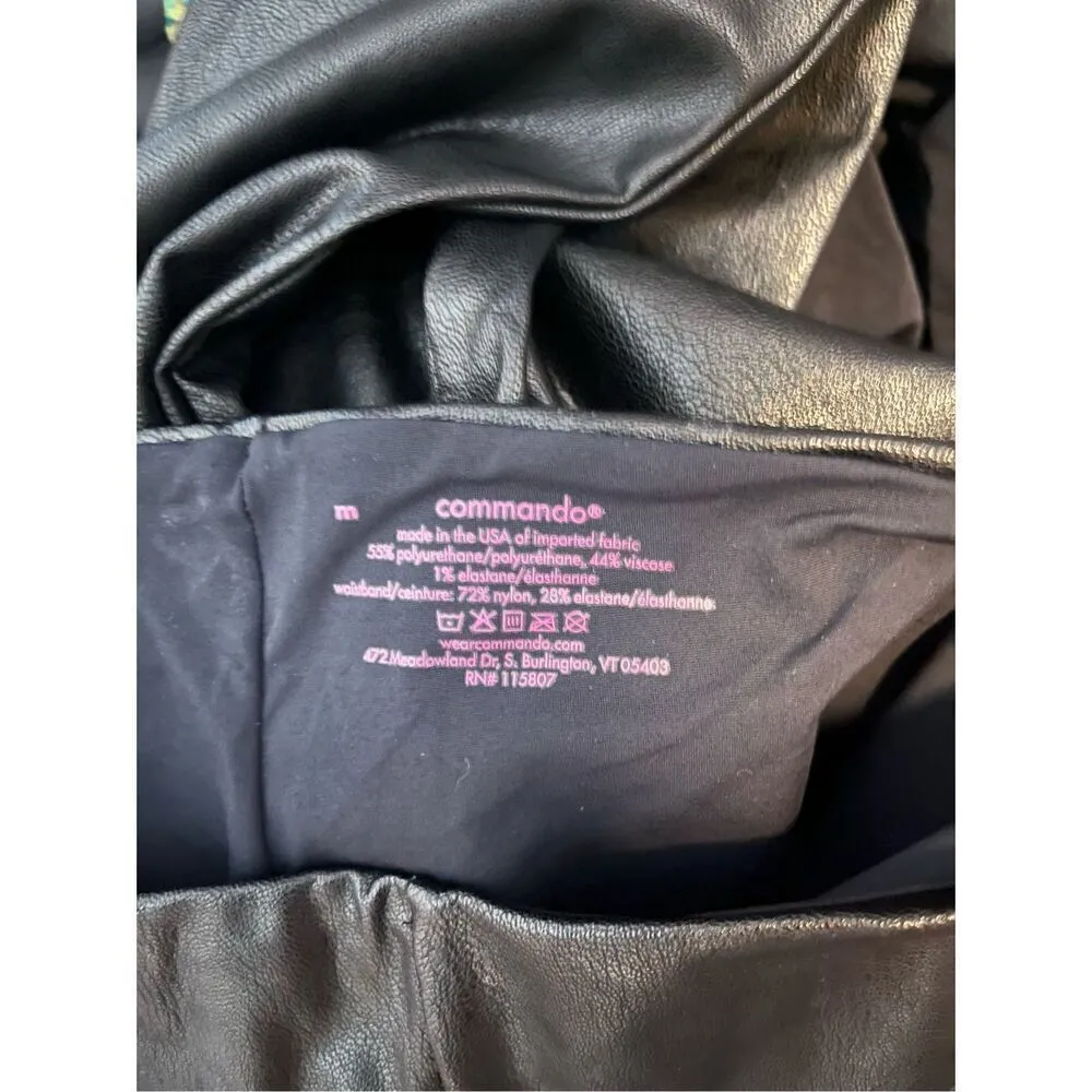 Commando Black Faux Leather Leggings Medium‎ - Image 4