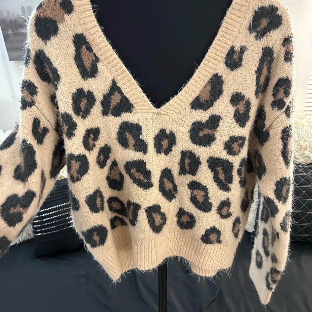 PINK Victoria Secret Reversible Deep plunge V oversized long haired sweater - Image 5