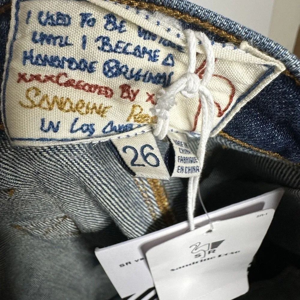 NWT Free People Sandrine Rose Distress Boyfriend High Rise Jeans Women Blue 26 - Image 4