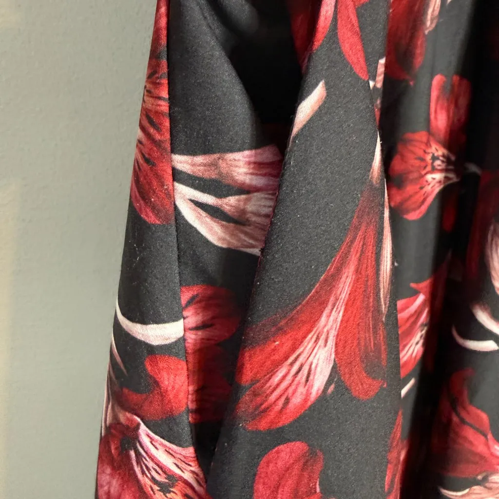 Hutch Floral Hi Low Maxi Dress Womens Large Black Formal Cocktail Party Designer - Image 9