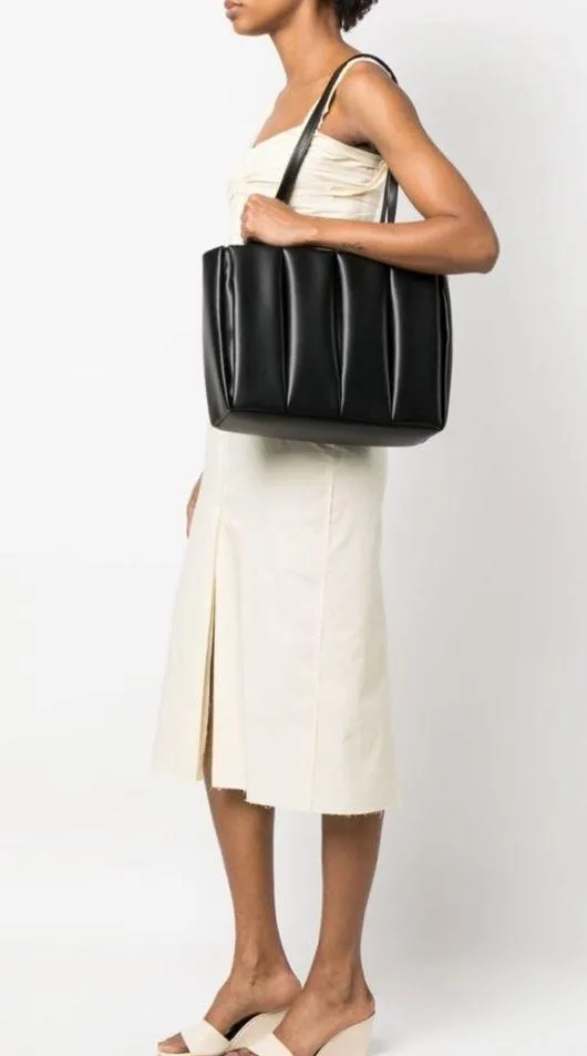 THEMOIRè Kore Vegan Nappa Quilted Tote, Made in Italy, Burgundy, New w/Tag $490 - Image 12