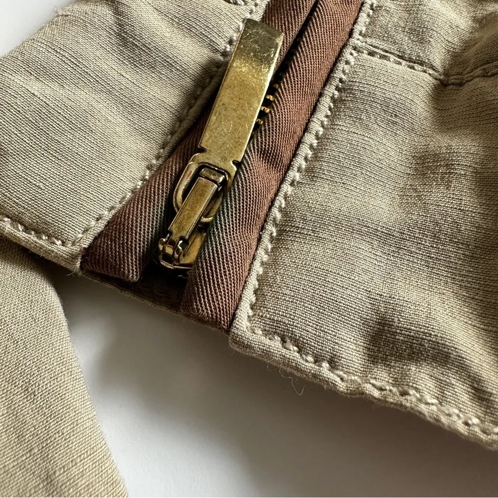 Zara Utility Military Equestrian Jacket Tan Size Small - Image 14