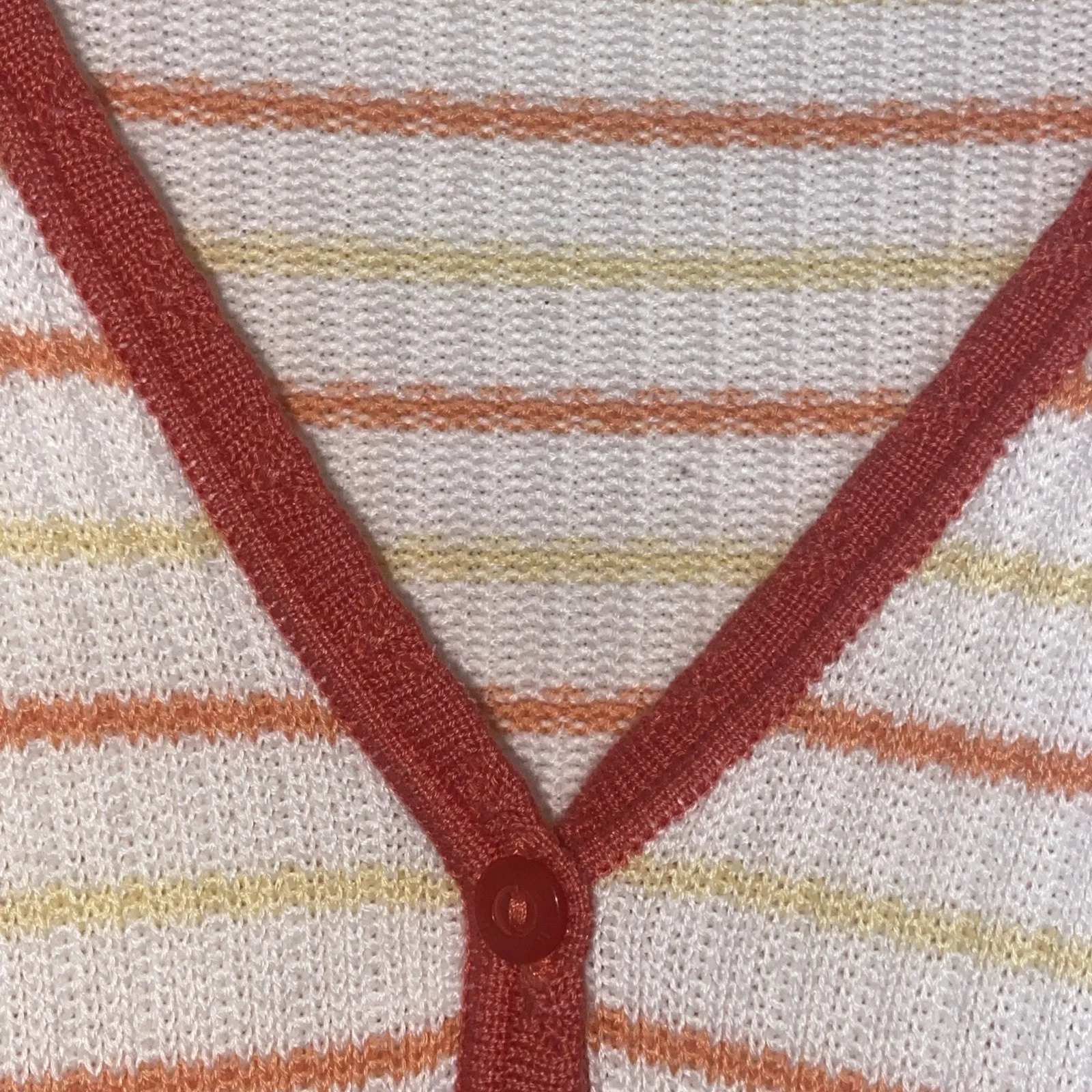 Lizgolf Liz Golf White Striped Knit Button Front‎ Cardigan Sweater Womens 1X VTG - Image 4