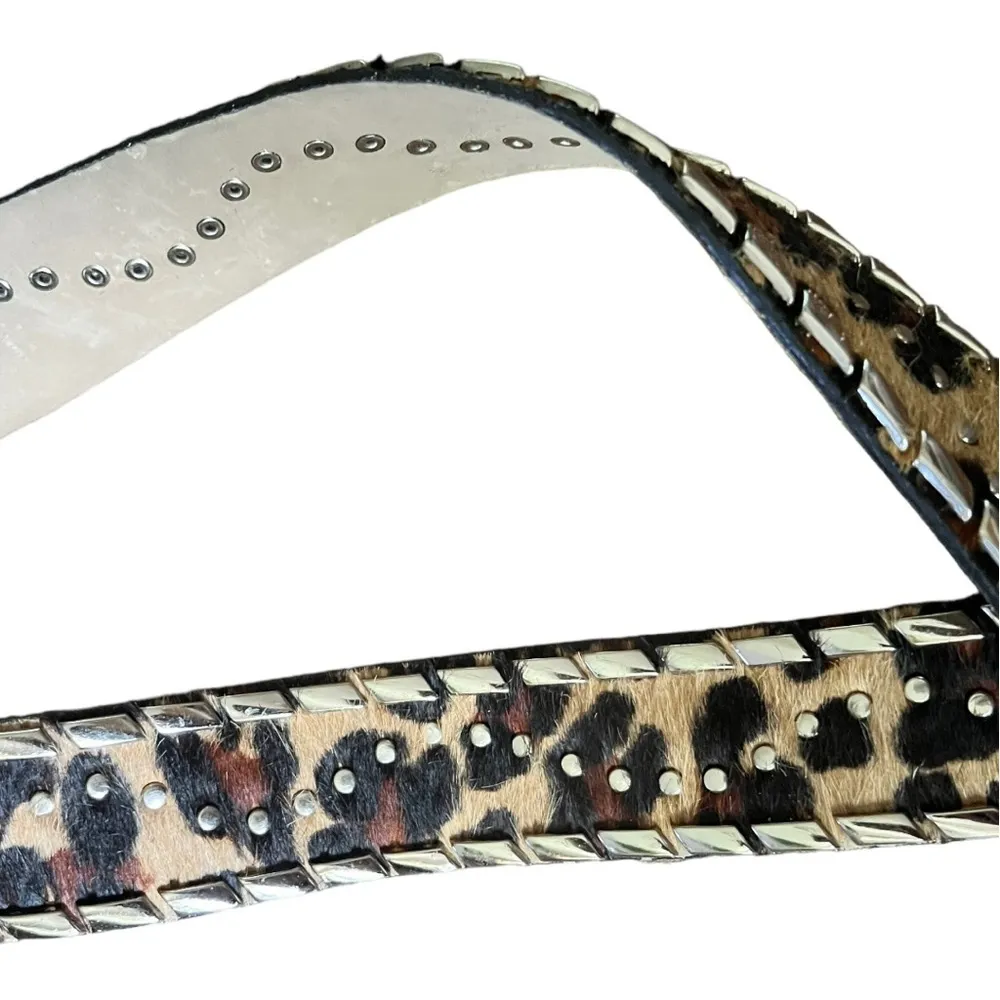 Vintage Animal‎ Print Leather Belt Black Size XL - Image 4