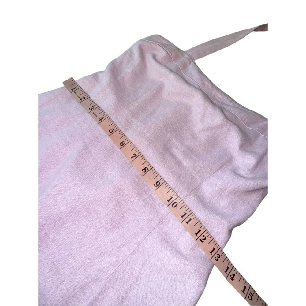 Abercrombie & Fitch Pink Linen Blend Halter Top Mini Dress Size S - Image 8