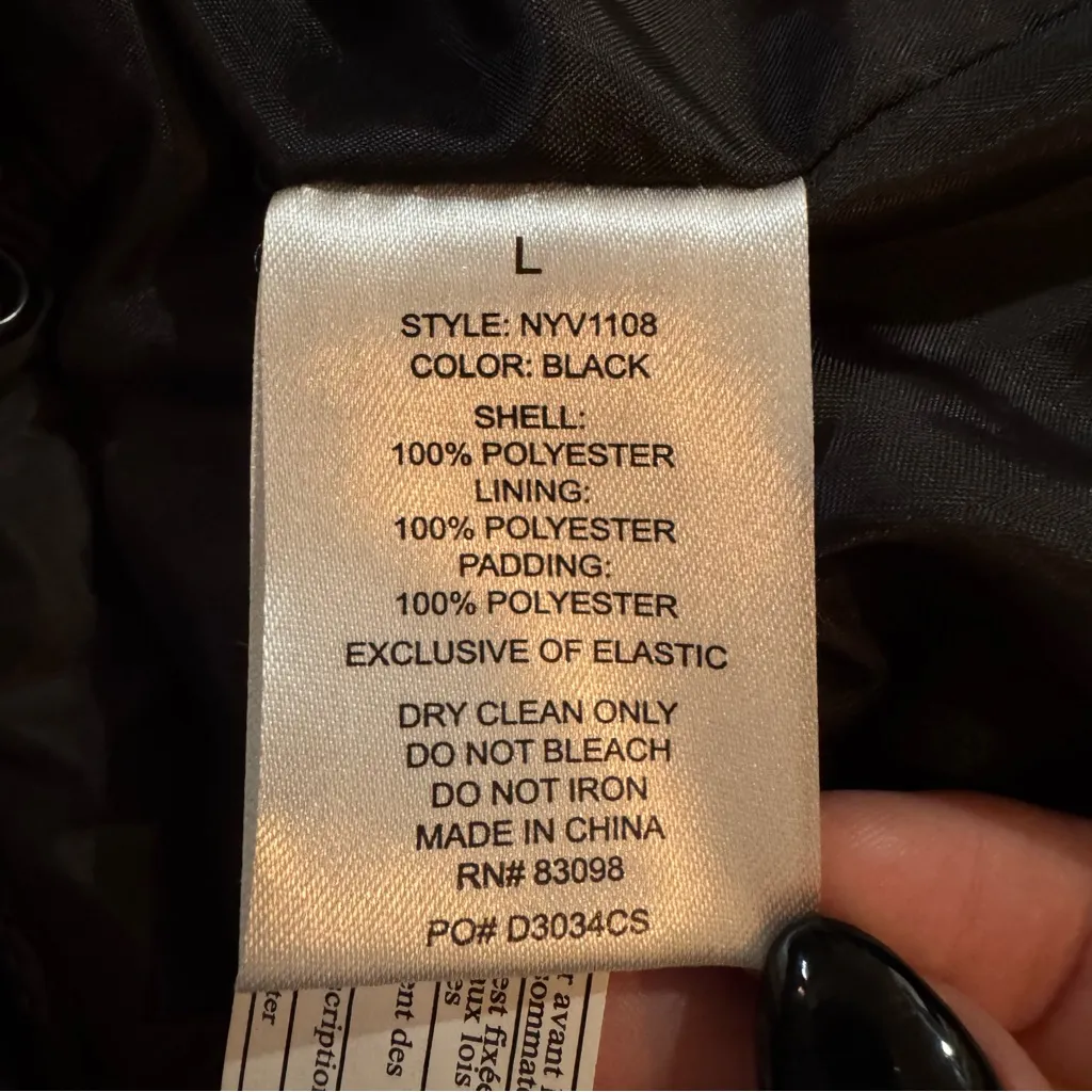 CISONO Black Outerwear Puffer Vest with Pockets, Polyester, Women’s Large - Image 6