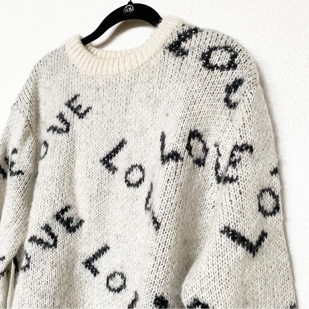 Skullhouse Love Graphic Crewneck Wool Blend Sweater Size L/XL Size L - Image 3