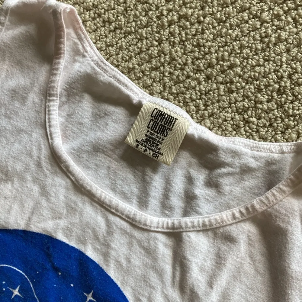 Comfort Colors NASA Style Tank Top TXBB EUC White Blue Men’s Unisex Size Small - Image 3