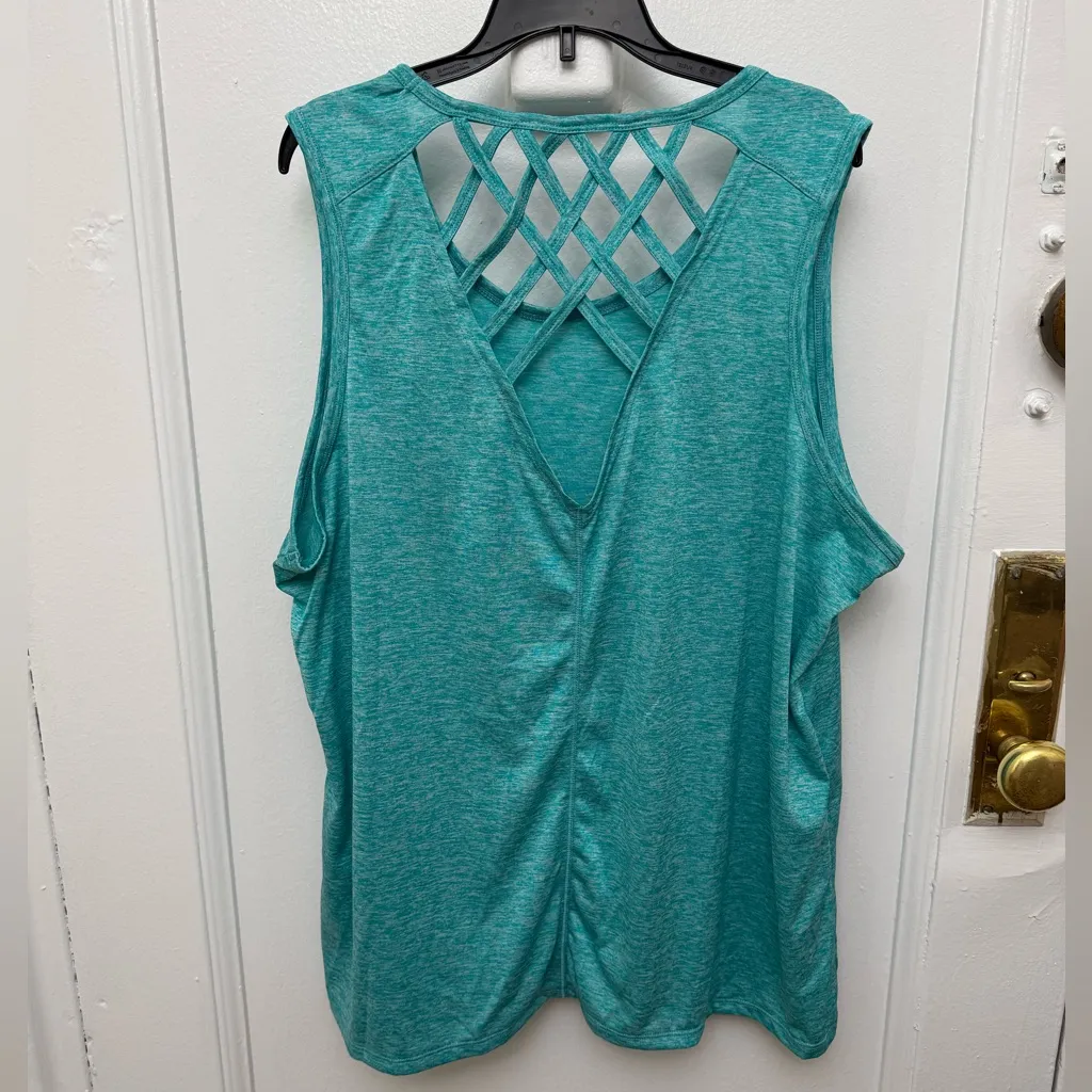 RBX Teal Turquoise Sleeveless Workout Top Plus Size 2X Blue - Image 2