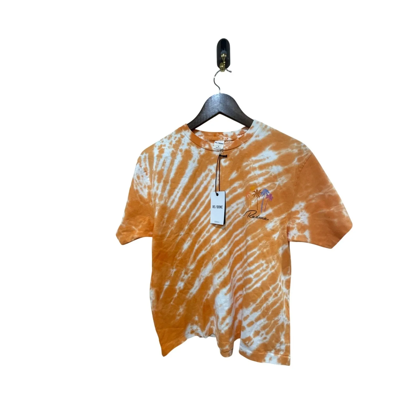 RE/DONE Women's Palm 90s Oversized Tee Size Small Orange - Image 5