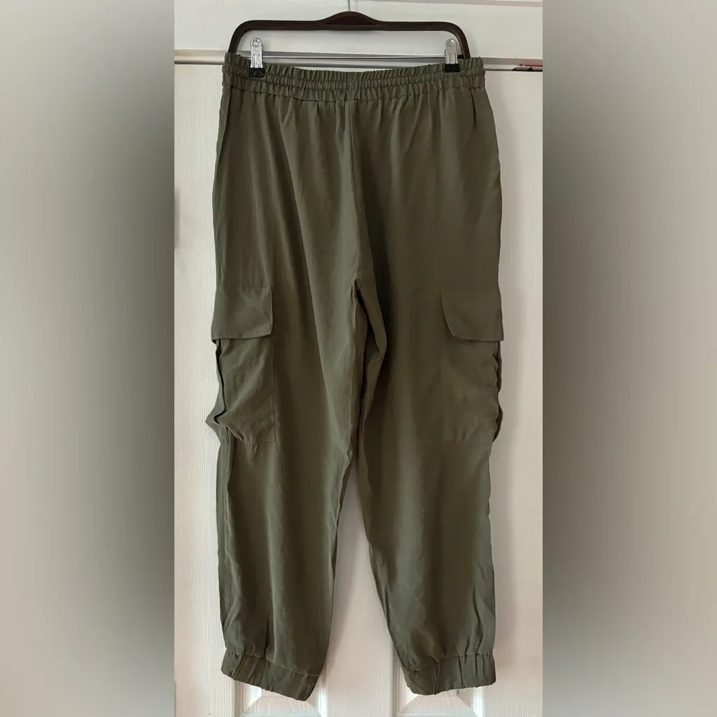 Zara Olive Green Cargo Joggers Modal Blend Size‎ Large EUC - Image 2