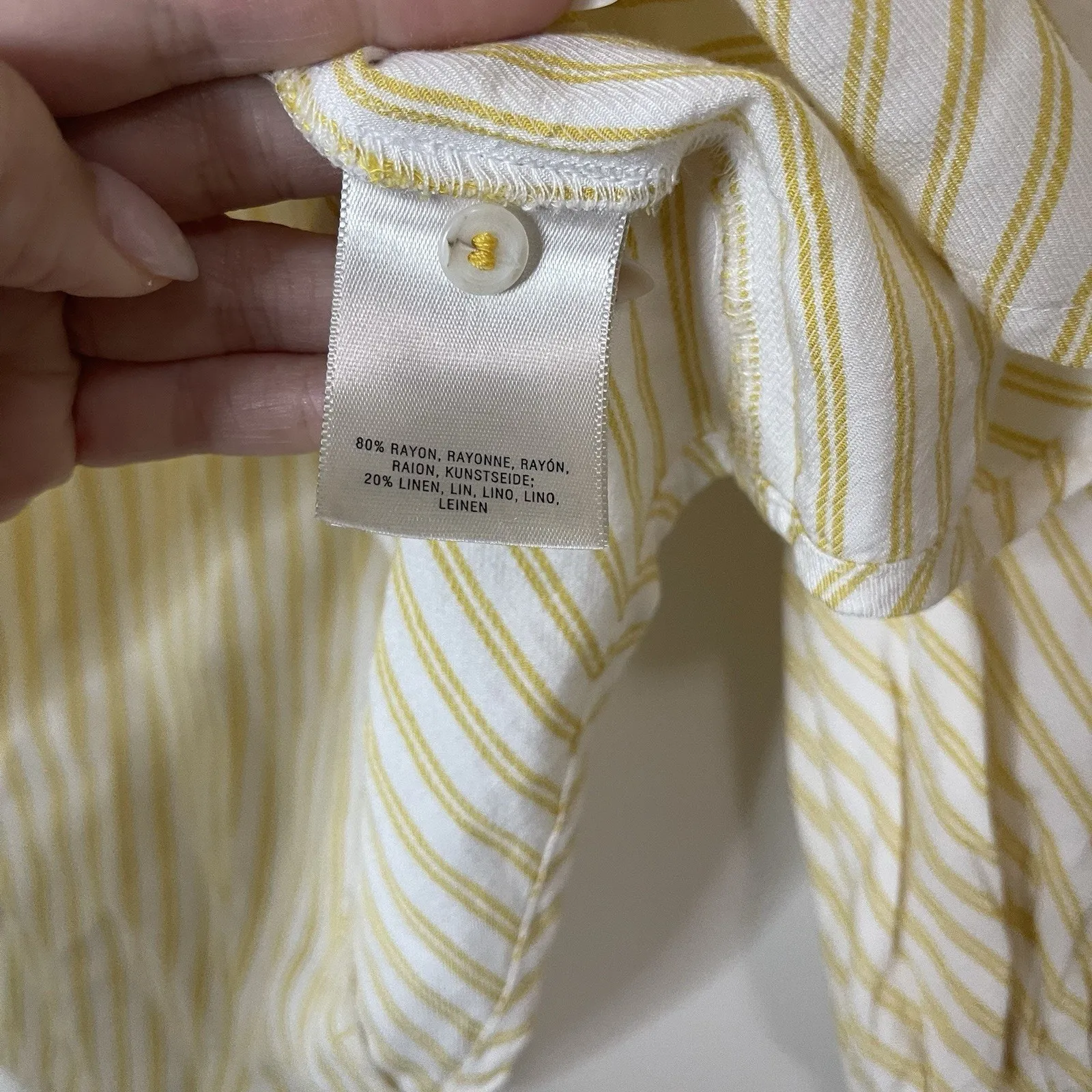 Anthropologie Maeve Yellow And White Striped off shoulder Top US 2 - Image 5
