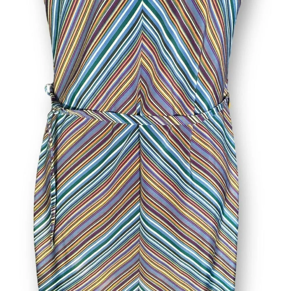 Y2K Jonathan Martin Dress Multicolor Stripe Sleveless Retro 70s Sleeveless Midi - Image 5