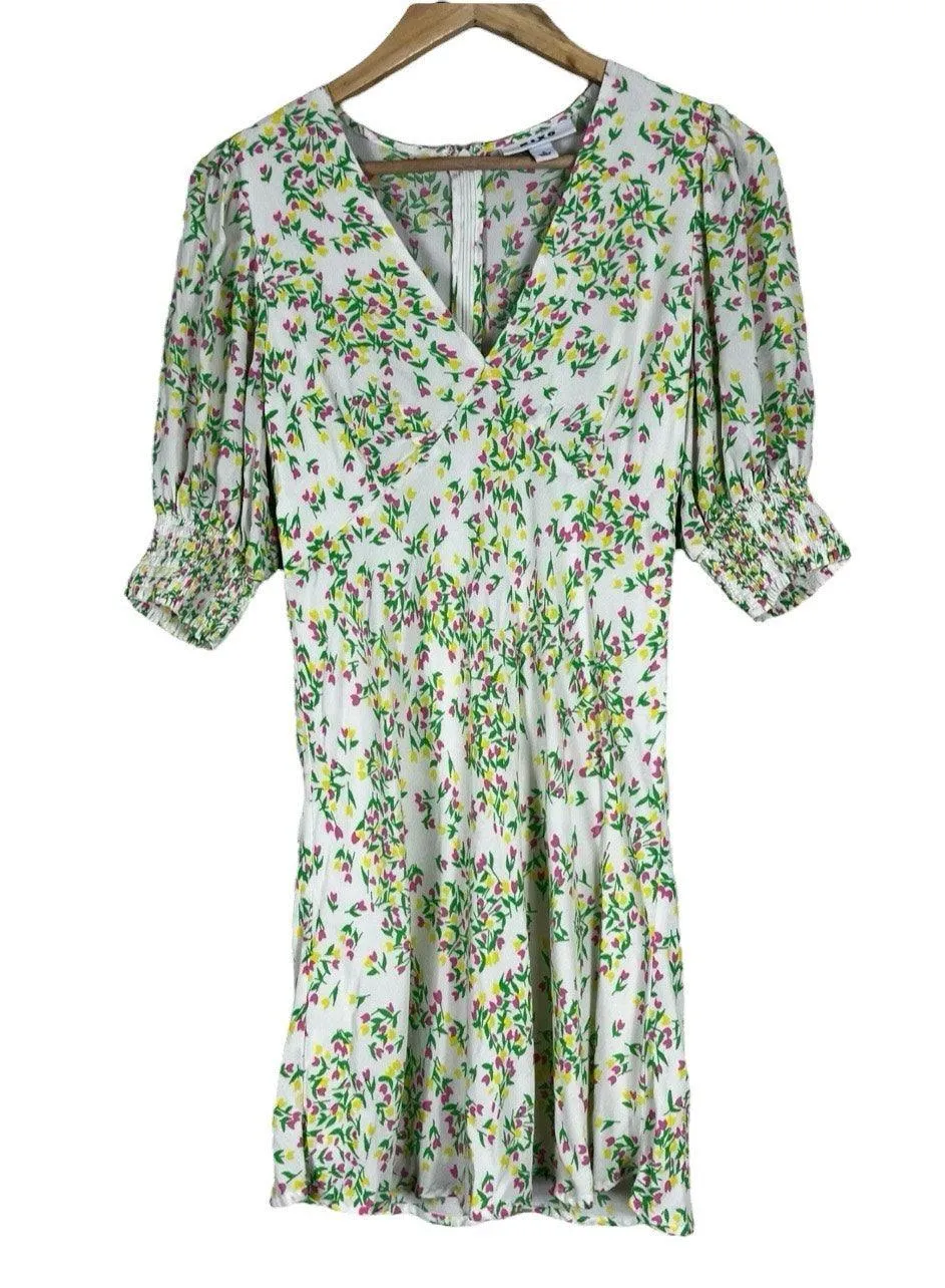Rixo for Target Mini Dress Womens 2 Green Floral V - Image 2