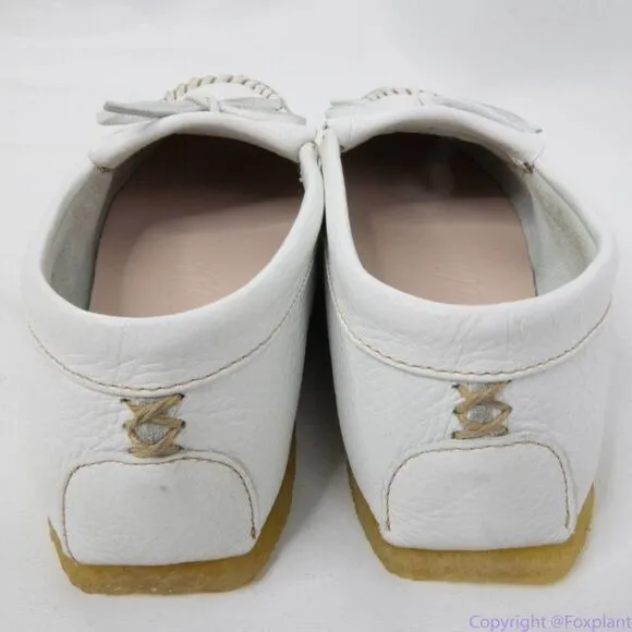 J. Crew Soft unlined‎ leather loafers, size 9, color white, new in box - Image 7