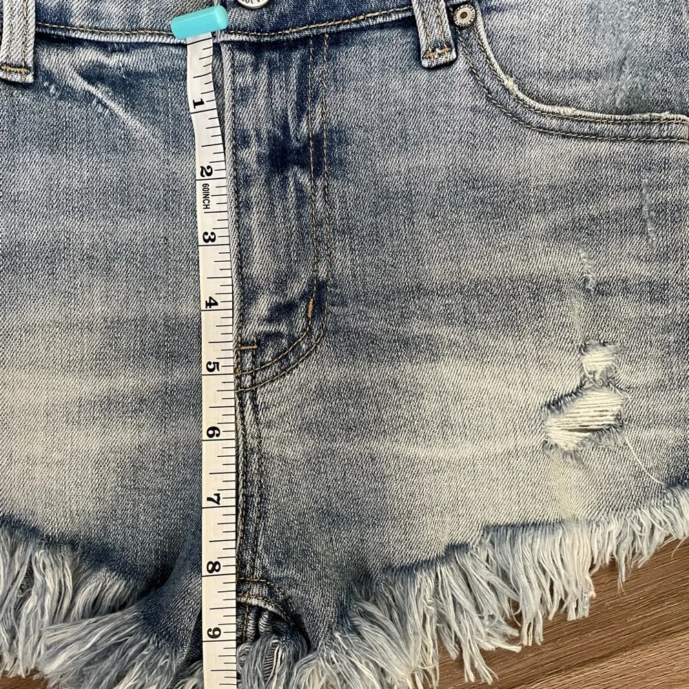 Eunina Elle Shortall XS denim jean shorts overalls - Image 11