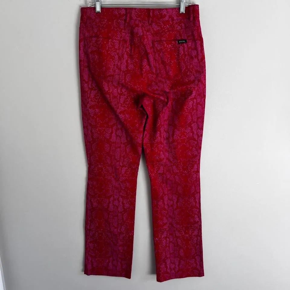 VINTAGE 90'S RED GUESS SNAKESKIN JEANS‎ - Image 6