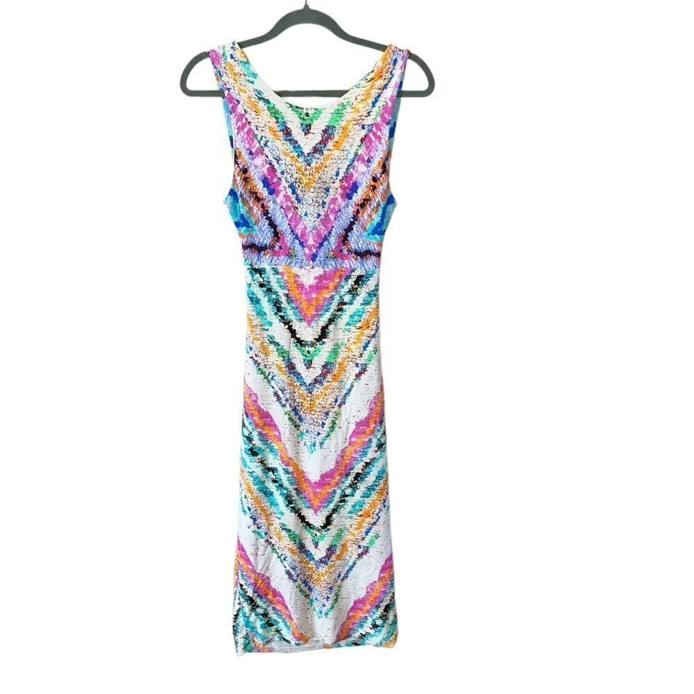 Mara Hoffman Rainbow Beachy Tie Back Midi Dress Size Small - Image 9