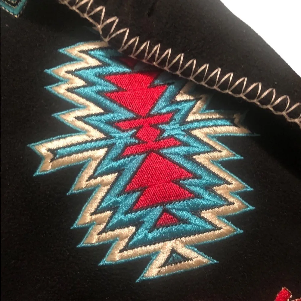 Outback Trading Company Santa Fe Fleece Navajo Jacket Sz. M Whipstitch Trim Black Size M - Image 4