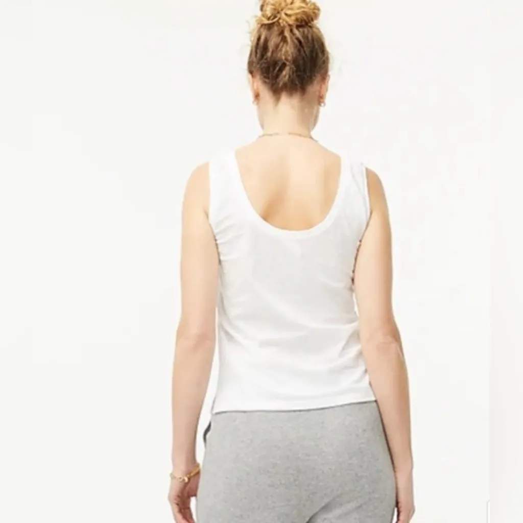 J Crew women’s Vintage jersey scoopneck tank 100% cotton white Size XXL NWT - Image 2