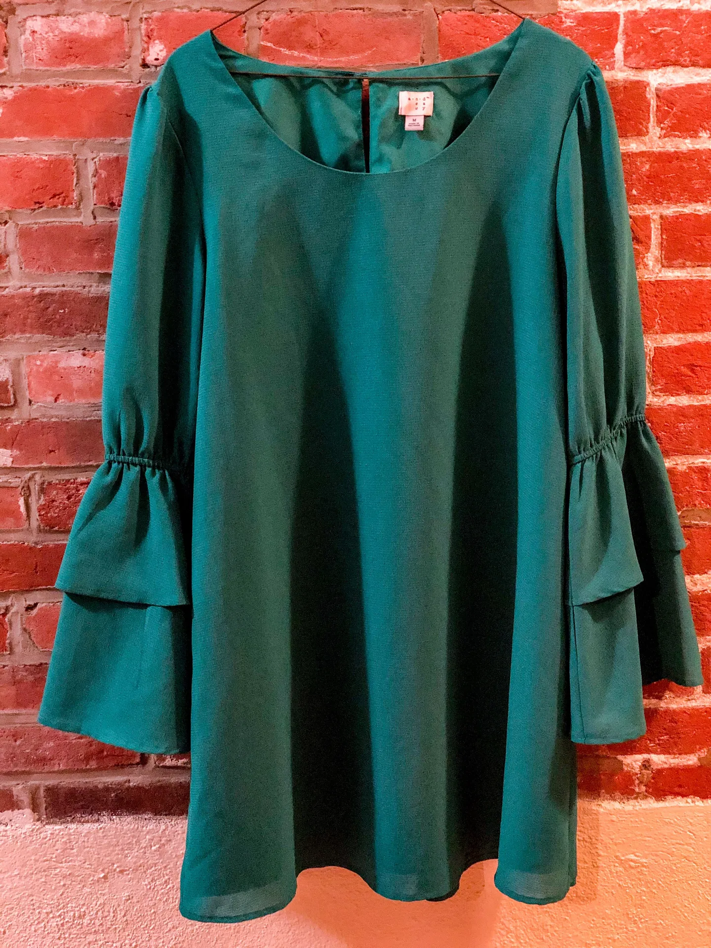Green Bell Sleeve Dress - Image 2