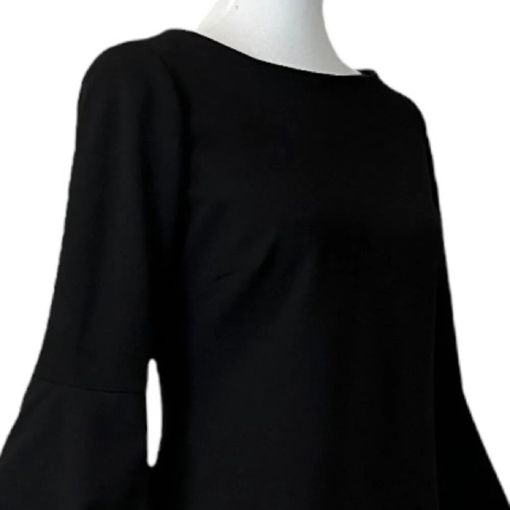 Calvin Klein Black Bell Sleeve Sheath Dress Cocktail Party Women's Size 6 - Image 6