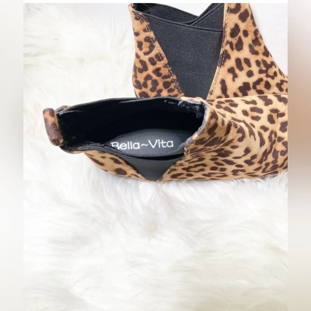 BELLA VITA Leopard Chelsea Ankle Booties - Image 4