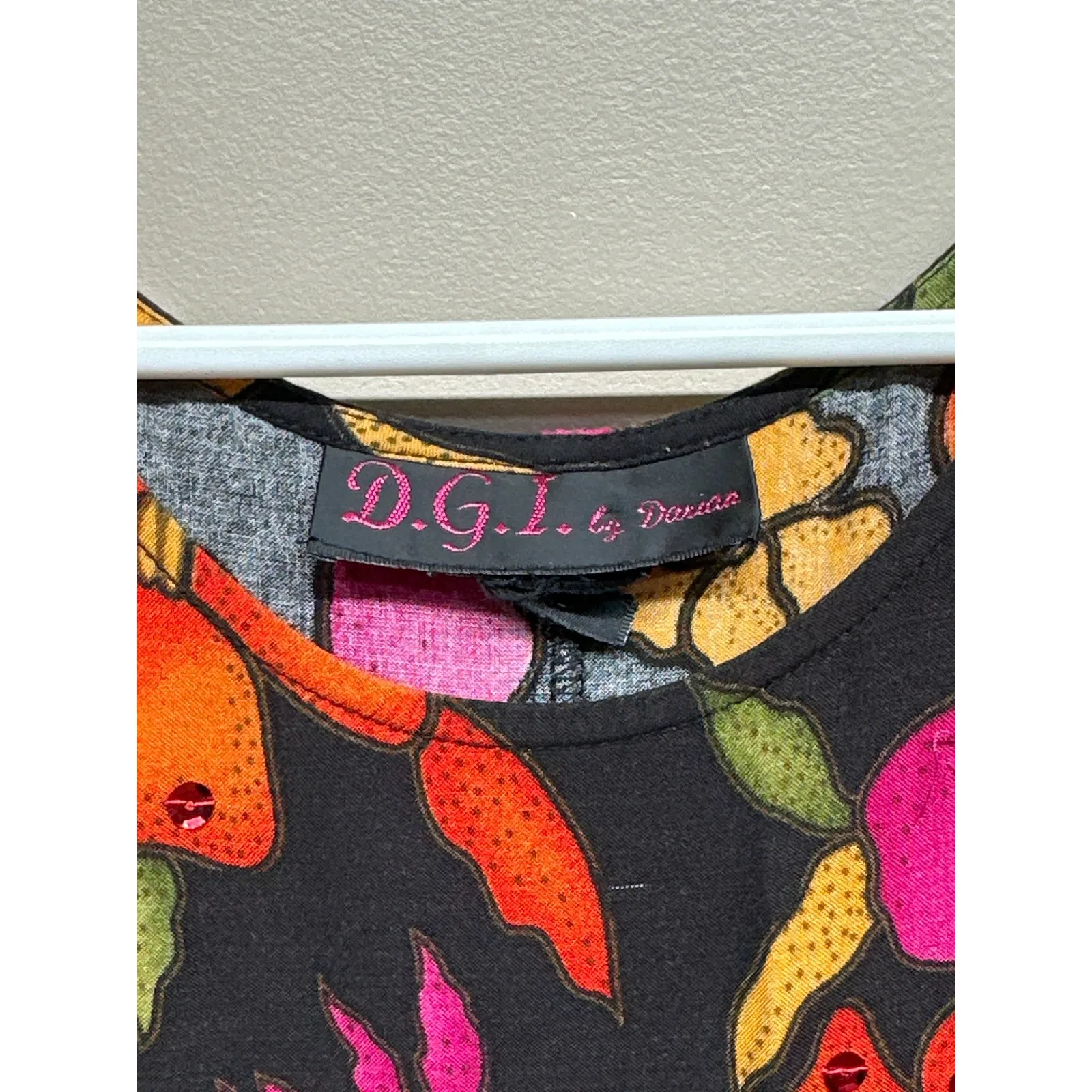 DGI by Doriana Black Floral Maxi Dress Sleeveless Tropical Resort Vacation Size 8 - Image 3