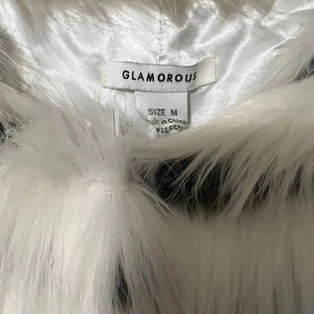 Glamorous Black and White Striped Teddy Jacket - Image 5