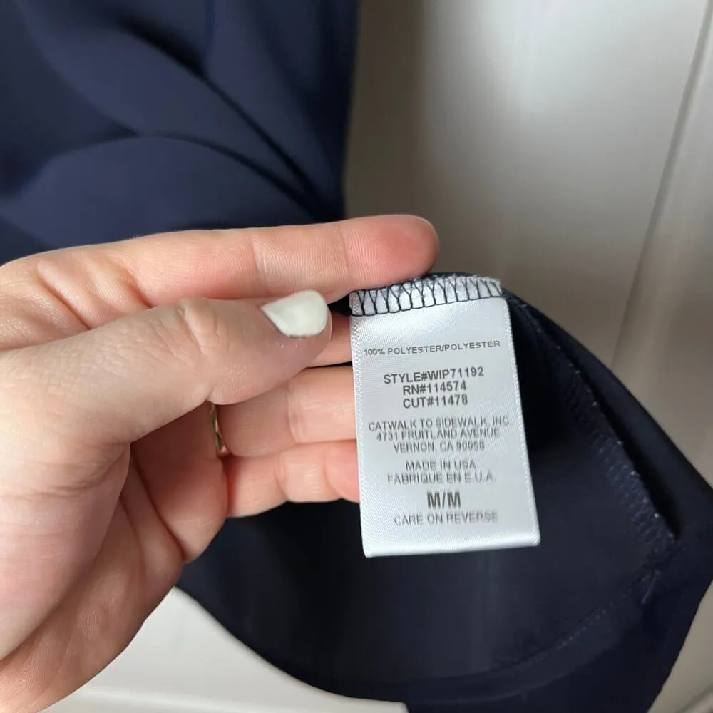 Pleione Women's Navy Blue Off The Shoulder Swing Ruffle Mini Dress Size Medium - Image 4