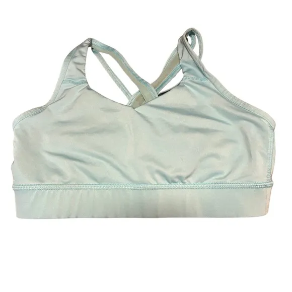 Avia Light Blue Criss-Cross Strap Workout Sports Bra - M - Stylish Active - Image 1