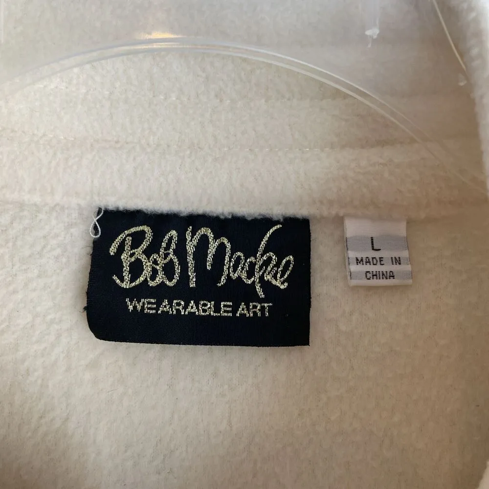 Bob Mackie Women’s Vintage Wearable Art Embroidered Fleece Jacket Size Large - Image 4