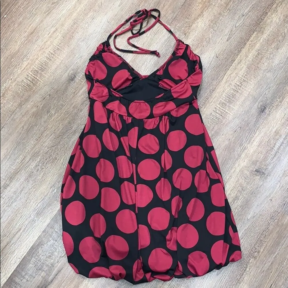 Polkadot Halter Balloon Mini Dress M Black Size M - Image 2