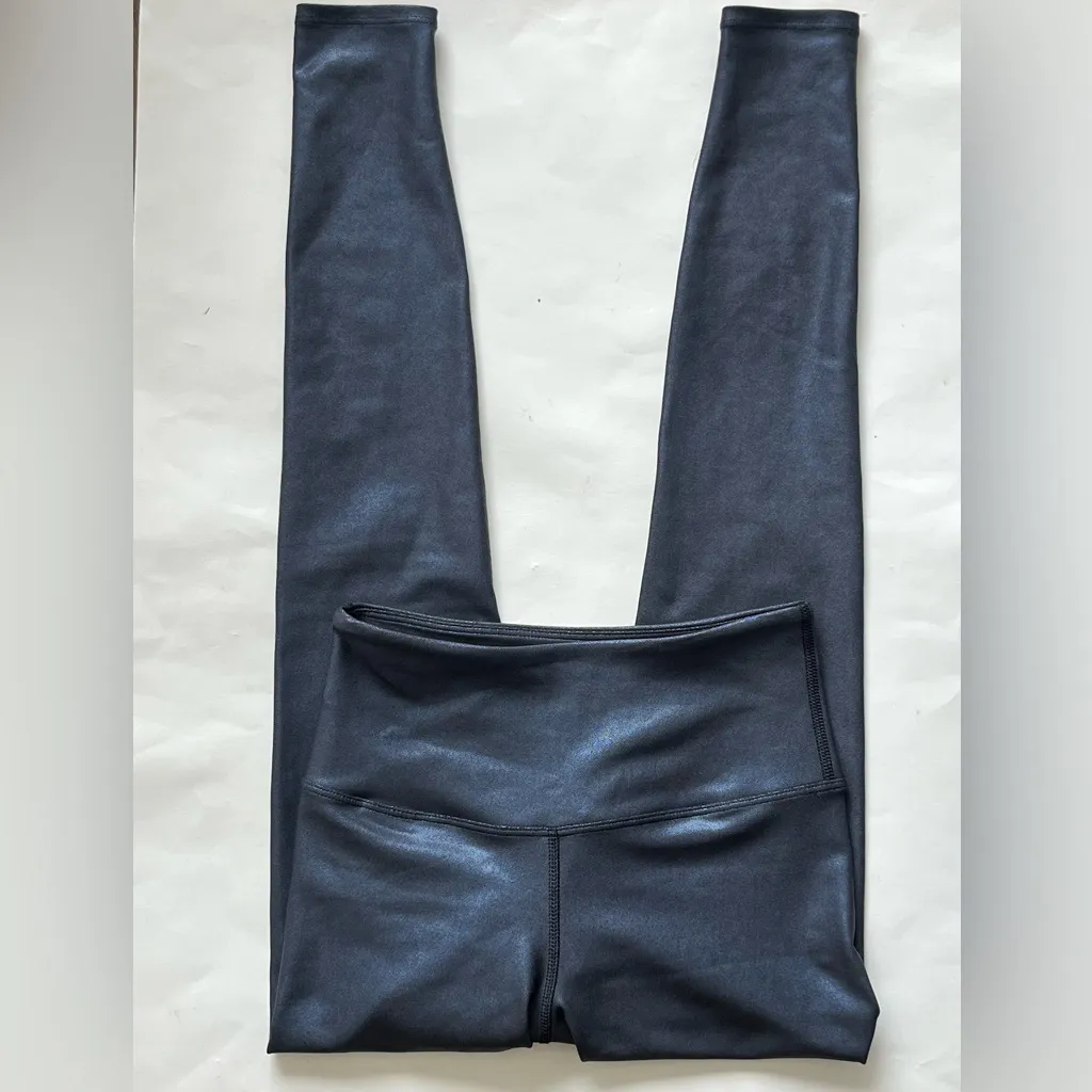 Carbon38 high rise metallic shine dot leggings medium Blue - Image 9