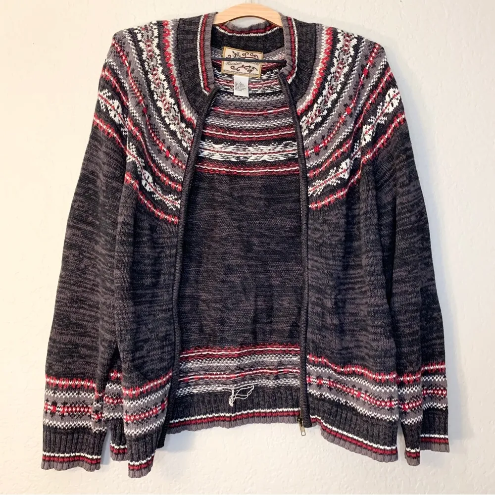 Vintage Fair Isle Sweater Full Zip Size L Size L - Image 5