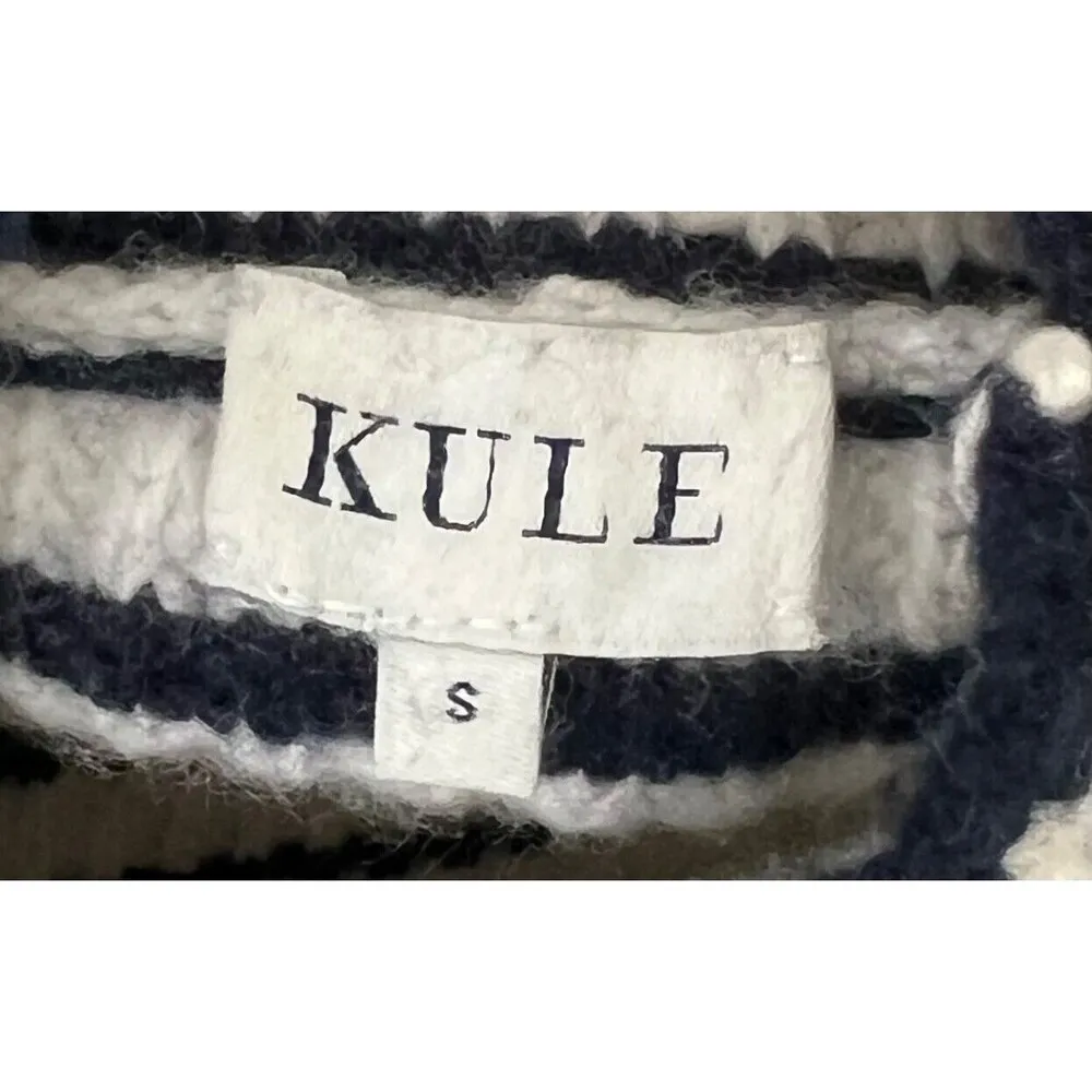 Kule The Banks Wool Sweater Cream Navy Size Small Blue - Image 13