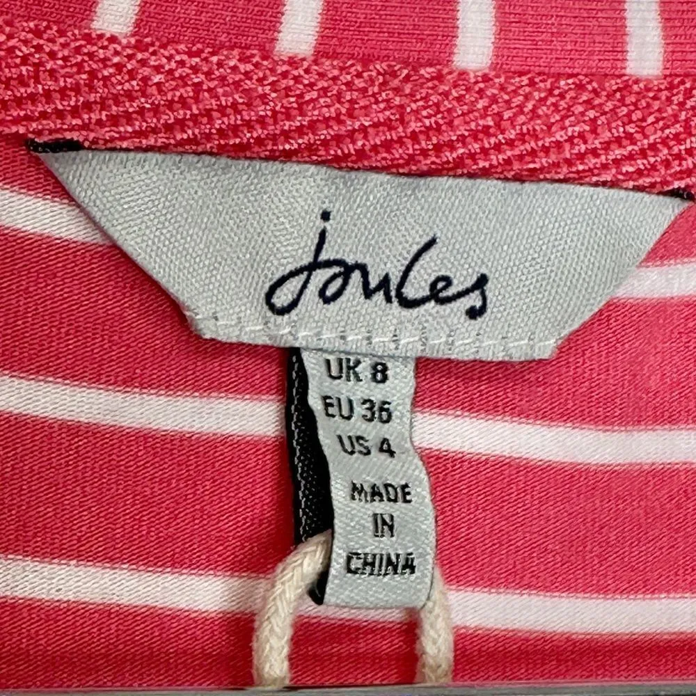 Joules Candice Striped Jersey Dress in Pink Size 4 Pink - Image 6